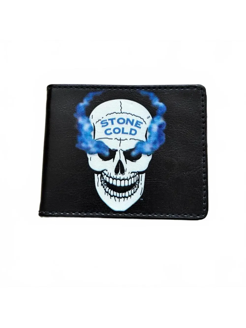 WWE Stone Cold Steve Austin Bi-Fold Wallet Smoking Skull Buckle Down Black
